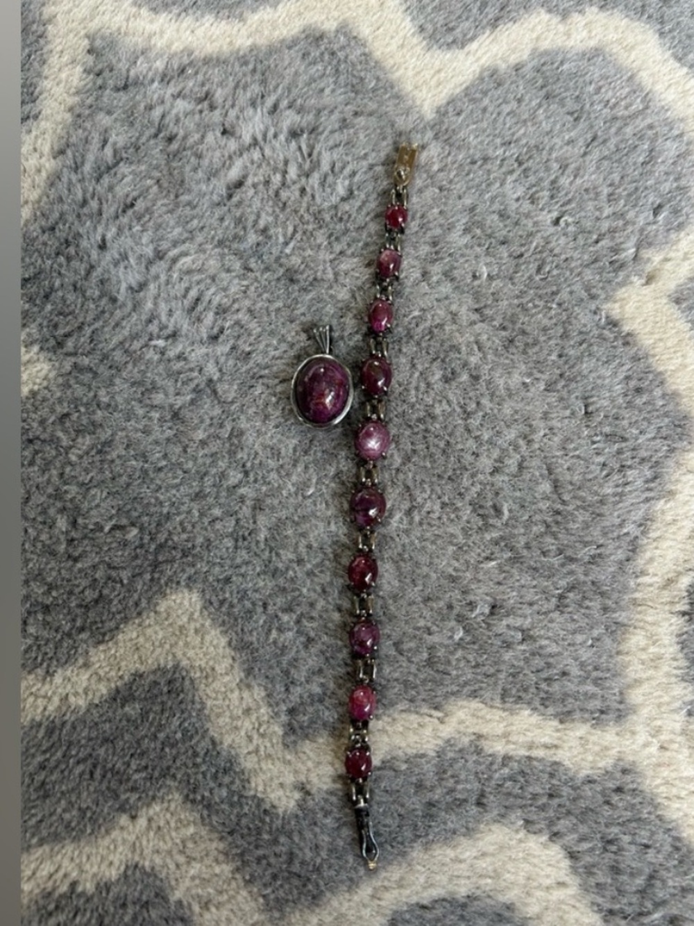 Genuine Semi Precious Stone Necklace and Pendent Sterling Silver